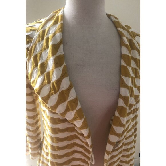 Adorn Women's Large Tunic Shirt  Asymmetrical Hem Cotton Spandex Blend Yellow - Picture 7 of 9